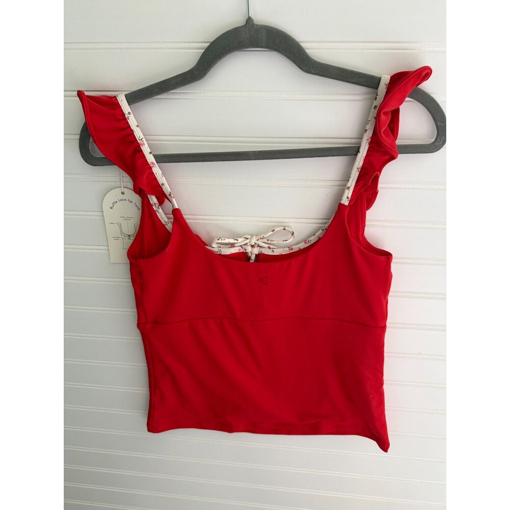 NEW Blogilates Ruffle Lace Up Tank - Picture 3 of 4